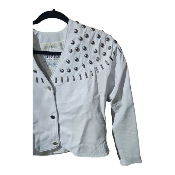 SOLD!! FIRENZE SANTA BARBARA Saks Fifth Avenue Leather Jacket - Size L - Picture 3 of 11